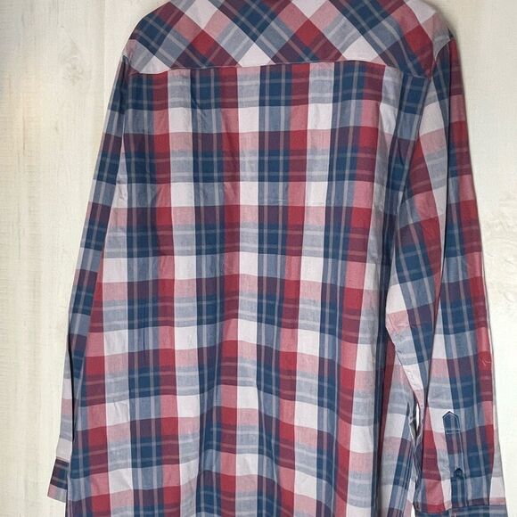 Browning red blue plaid long sleeve button front shirt size x large - Picture 6 of 10